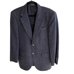 Lacrosse Mens 40R Blazer Jacket Charcoal Grey Wool Silk Linen Blend Uruguay